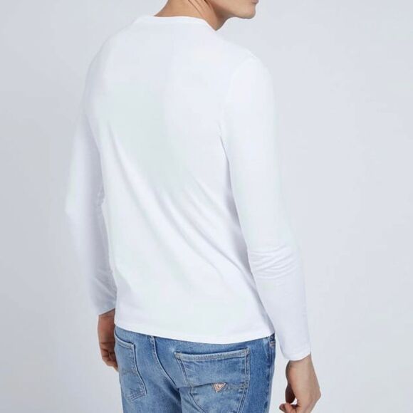 GUESS Triangle Logo Slim Fit Long Sleeve Shirt Men’s Medium - Picture 4 of 6